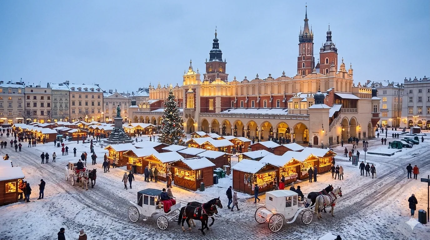 krakow old market winter
